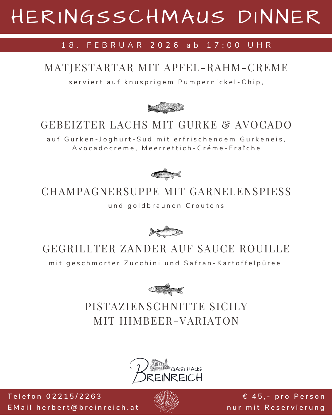 Heringsschmaus Menü 2026